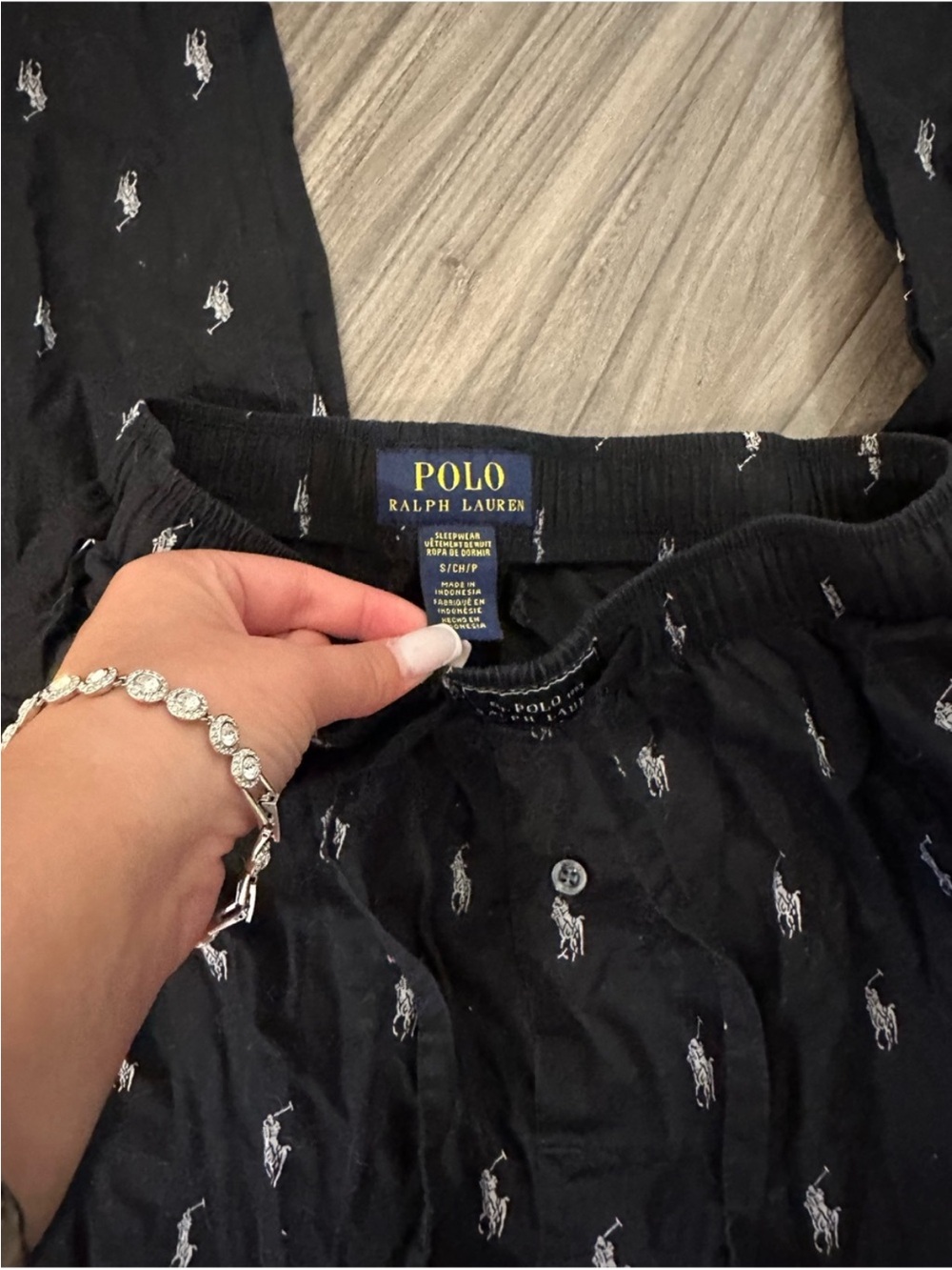Polo by Ralph Lauren Black Men’s Pants with White Pony Print lounge pants
